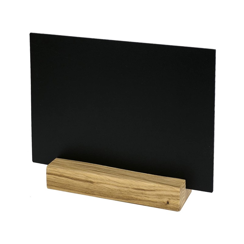 HMF 46452 Acrylic Table Stand Chalkboard with Wooden Base T-Stand