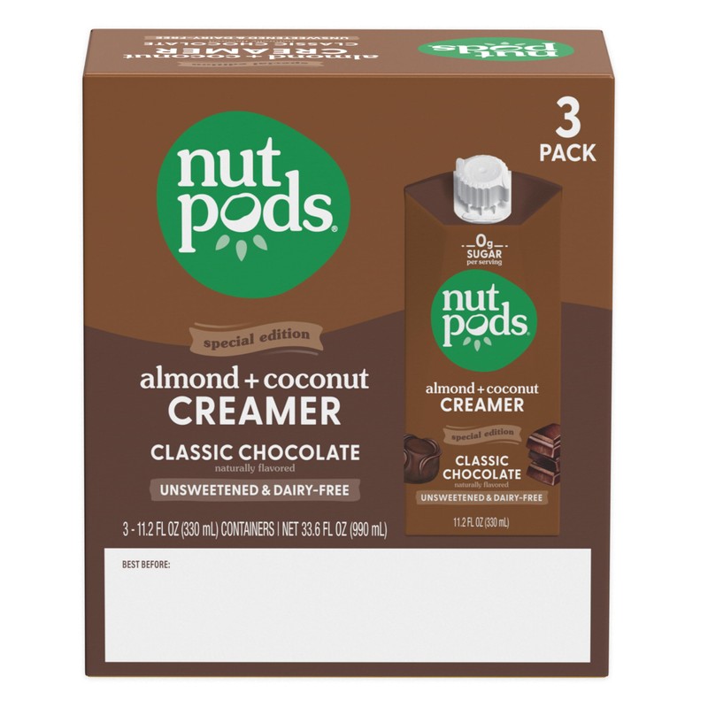 nutpods Classic Chocolate Unsweetened Dairy-Free Creamer, Made from Almonds and