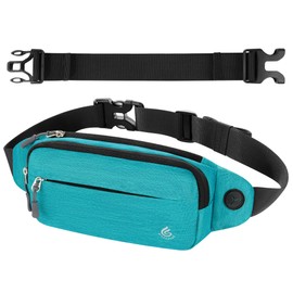 Gisdanchz Fanny Pack Waist Bag for Men Women, Slim Small Fanny Packs Waist Pack Bag with Extender Waterproof Crossbody Bum Bag Phanny Pack for Hiking Running Travel Jogging, Peacock Green