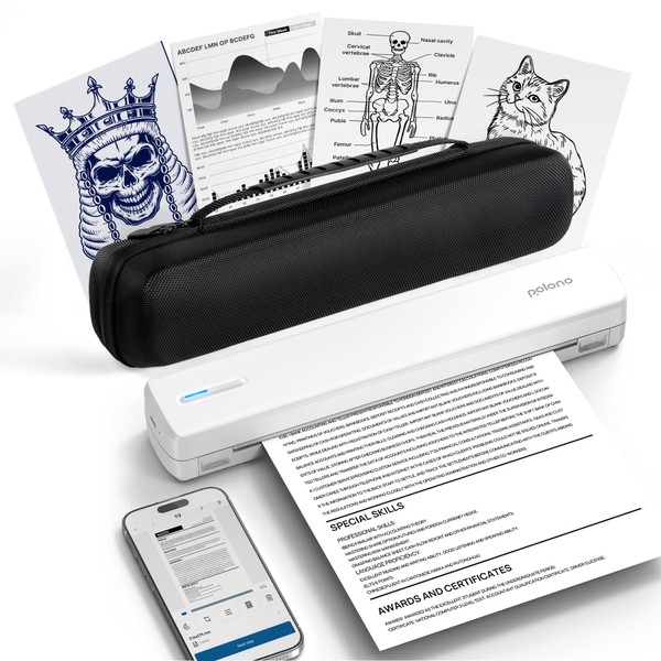 POLONO Portable Printer Wireless for Travel, D810 Bluetooth Thermal Printer