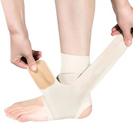 Flynow Ankle Supporter, Fixed Thin, Designed with Silica Gel Pads on Both Sides, For Ankle Sports, Prevents Stuffy, Highly Breathable, V-Shaped Band Design, Mountain Climbing, Standing, Work, Daily