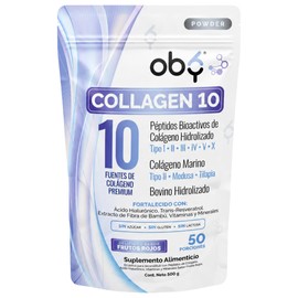 OBY Colágeno Hidrolizado 10 Fuentes con Resveratrol y Biotina Polvo 500g