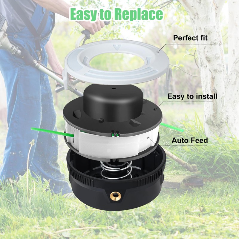 Dxyue 2 Pack C2-2 Spool Head Trimmer Head Replacement for