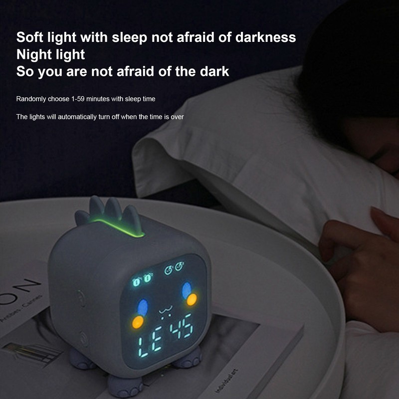 LED Alarm Clock Mini Portable Voice Control Temperature Display USB