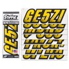STIFFIE Techtron Yellow/Black 3" Boat & PWC Registration Decals •