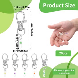 Shimmeroo 20PCS Retractable Pen Holder,Adjustable Pen Holder for Lanyard with Lobster Clasp Badge Pens for Nurses,Teacher,Students Lanyard Accessories