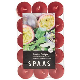 Spaas 30 Scented Tealights in Flatpack, ± 4.5 Hours, Tropical Delight