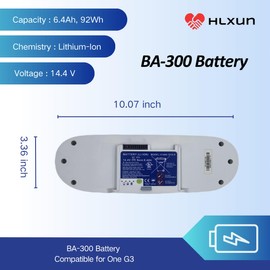 Hlxun BA-300 Battery Compatible for One G3 Portable Machine Model ba-300 Batteries Model:#10400-1010-8 92Wh 14.4v Nom 6.4Ah