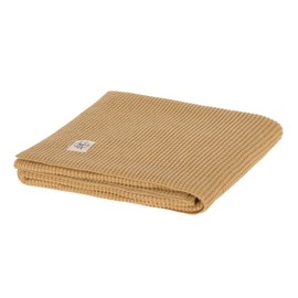 LÄSSIG Baby Knitted Blanket Baby Blanket Knitted 100% Organic Cotton GOTS / Knitted Blanket Nubs Camel
