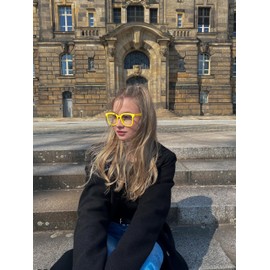 VISOONE Square Classic Blue Light Blocking Glasses with Non Prescription Anti Glare For Women and Men NOE