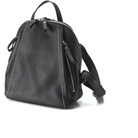 IMAIBAG ir-351 [Made in Japan] Cowhide Shrink Nume W Zipper, Compact Backpack, Black