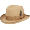 Epoch hats Classico Men's Wool Felt Homburg Hat (M, Khaki)