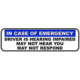StickerTalk Driver is Hearing Impaired Magnet, 10 inches by 3 inches