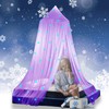 Princess Bed Canopy Glow in The Dark, Christmas Snowflakes Bed