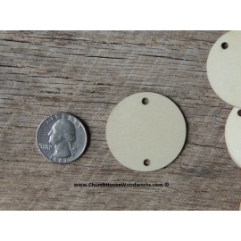 Unbranded 50 count 1.5 inch wood 2 HOLE TAG CIRCLE shape DIY 1-1/2 inch wooden coin craft