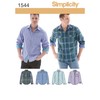 Simplicity Pattern 1544 Men's Shirt with Fabric Variations Sizes 44-52