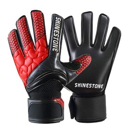 Shinestone Goalkeeper Goalie Gloves, Youth Adult Kids Soccer Football Goalkeeper Goalie Gloves with Strong Grip and Finger Protection to Prevent Injuries(Black,Adult Size 9)