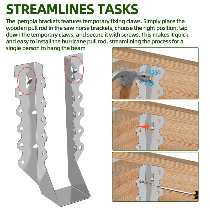 (30-Pack) Calvana 2x8 Brackets for Wood, Joist Hangers, Rafter Brackets,
