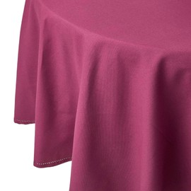 Plain Cotton Plum Tablecloth, 70" Round