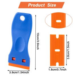 GWAWG 2Pcs Plastic Scraper with 20 Plastic Blades, Blue Tool for Removing Glues Decals Stickers Labels and Other Items from Glass Marble Panels Window