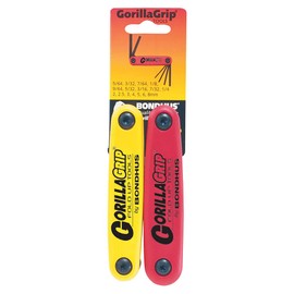Bondhus 12522 GorillaGrip Hex Fold-up Double Pack, 12587 (2-8mm) & 12589 (5/64-1/4-Inch)