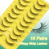 GEMERRY False Eyelashes, 10 Pairs, Soft Faux Mink Eyelashes, Fluffy