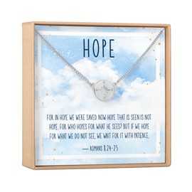 Bible Quote Gift Necklace: Christian Gift, Motivational, Inspirational, Baptism, First Communion, Faith, Christening, Confirmation, Heartfelt Gift for Birthday, More (Compass, Silver)