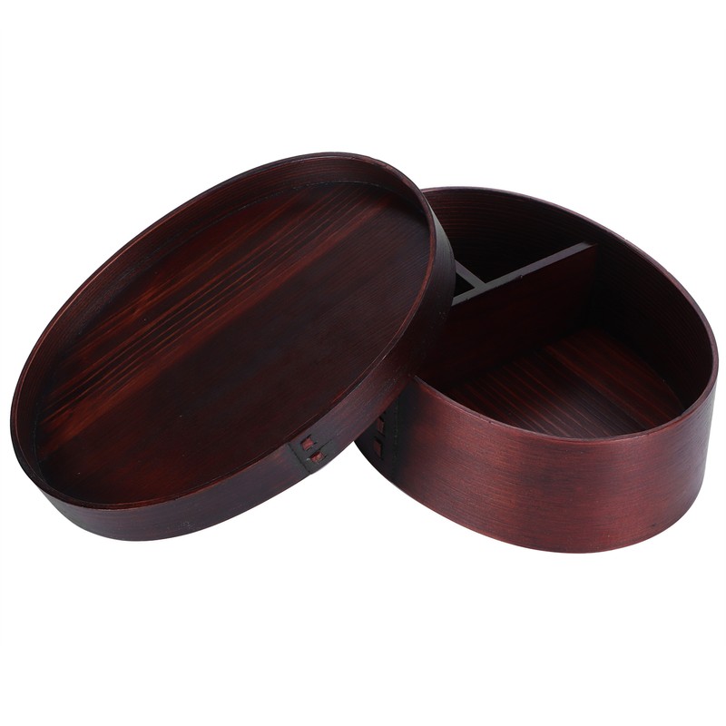 17.5x13.5cm Lunch Box Wooden Bento Box Portable Food Container for