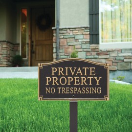 Whitehall Private Property No Trespassing Lawn/Wall Statement Sign