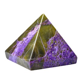 Stichtite Pyramid Crystal Healing Stones - 1.5" Great Pyramid Figurine of Natural Stone Pyramid for Meditation, Reiki, Chakra Balancing and Crystal Pyramids Grid (Stichtite)