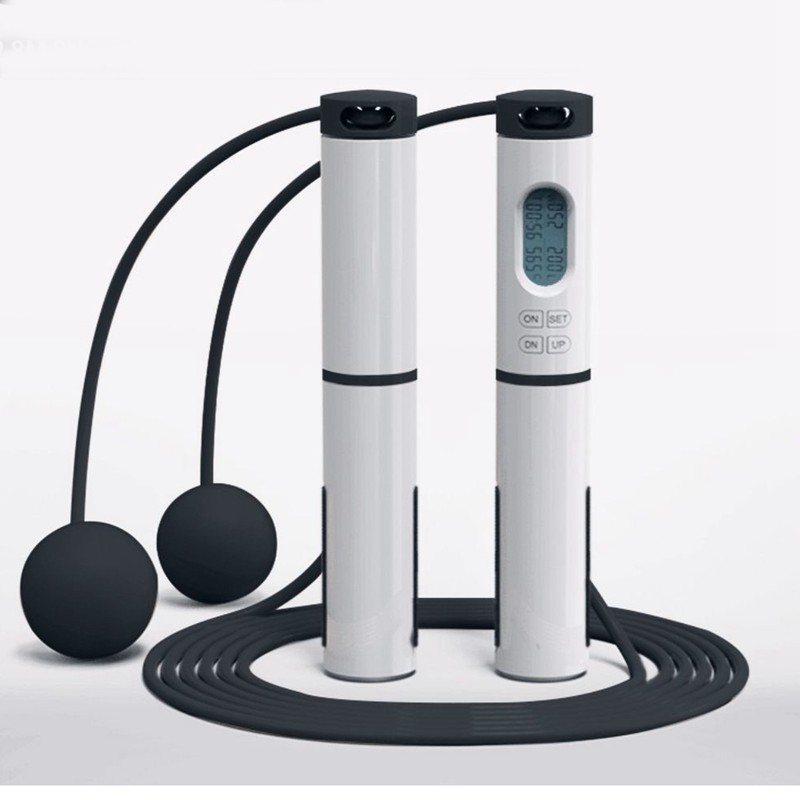 Counting Jumping Rope Black Weighted Handle Intelligent Counting Skipping Rope