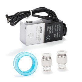 AIRIX 2V025-06 Pneumatic Solenoid Valve AC110V, 2 Way Normally Closed, 1/8" NPT, Pilot-Operated Single Coil, Fast Response Electric Air Valve Out Of Line & Quick Connect Fittings