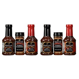 Charlie Vergos Rendezvous (Memphis) BBQ Sampler Bundle -- 2 Hot BBQ Sauce, 2 Original BBQ Sauce & 2 Seasoning Rub