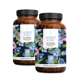 NATURTREU Lungwort Capsules - Extract of 3,000 mg Lungwort per Daily Dose - High Dose and Optimally Supplemented with Thyme, Eucalyptus, NAC & Vitamin B2 - Vegan & Laboratory Tested in Germany