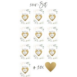 HIMMEL.HERZ.PAPIER Wir bekommen ein Baby - Set of 10 Green Gold I Announce Pregnancy I Baby Announcement I Rubleless Gift Pregnant