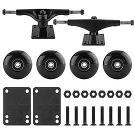 TLHB Skateboard Truck,Skateboard Wheels 52mm Suitable for Skateboarders,Fits 7.5-8" Deckï¼Skateboard Bearings,Skateboard Pads,Durable Skateboard Hardware Combo Starter Kit-Black