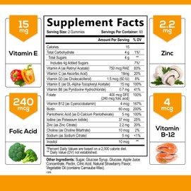 Multivitamin Gummies for Women & Men, Daily Adult Gummy Multivitamins Nutritional Support with 13 Vitamins and Minerals - Nature's Multi Vitamin Supplement, Non-GMO Berry Flavor - 120 Gummies
