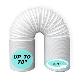 5.1 Inch Portable AC Air Conditioner Hose Anti-Clockwise Thread & Length up to 78 inches Universal Replacement AC Exhaust Vent Hose