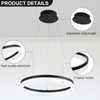 Buccleuch Black LED Chandelier, Dimmable Round Chandelier for Dining Room