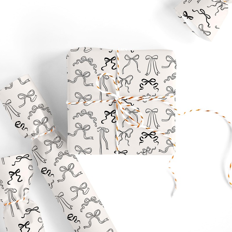 FYSUIMU Bow Wrapping Paper -Mini Roll- 17 Inch x 32.8Ft
