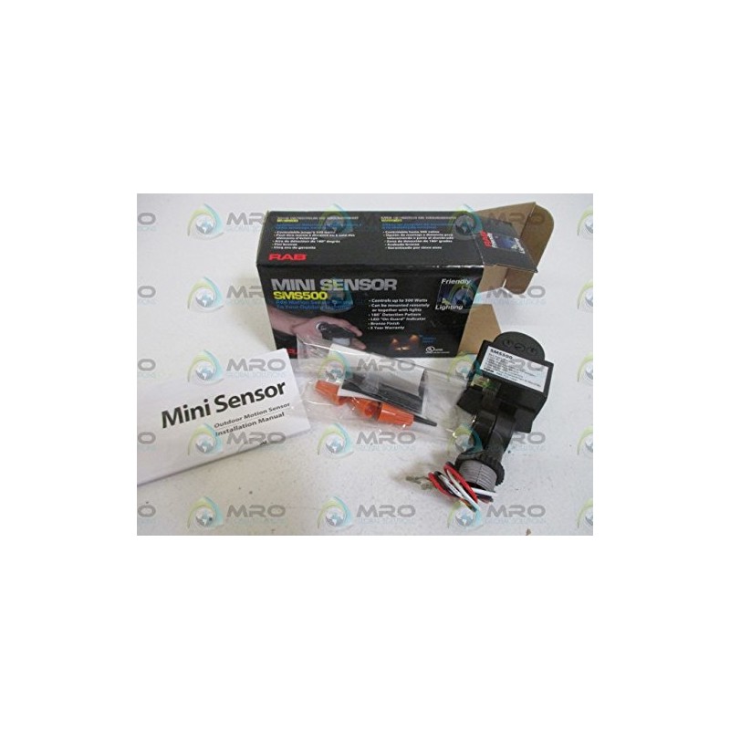 RAB Lighting SMS500 Mini Sensor, 180 Degrees Detection Pattern, 500W
