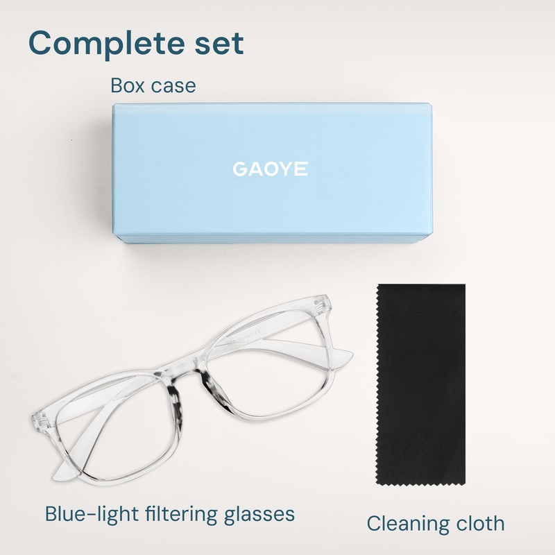 Gaoye Transparent, Clear Blue Light Glasses for Computer & Gaming