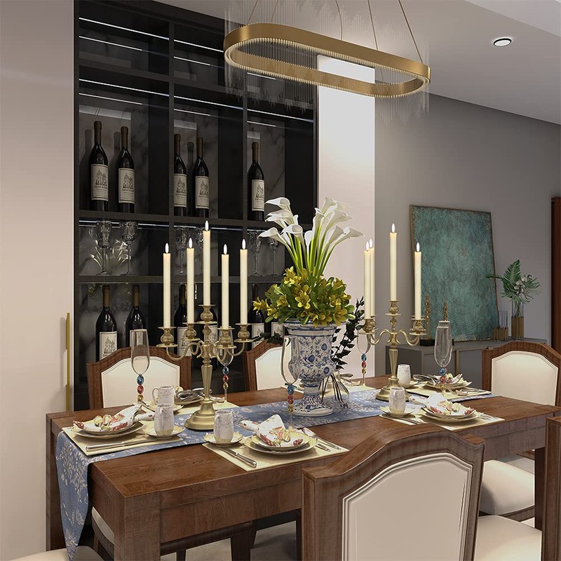 GenSwin Flameless Flickering Taper Candles with 2 Remote Controls and