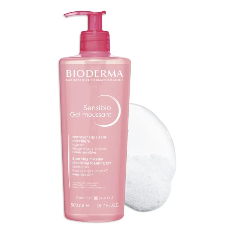 Bioderma Sensibio Gel Moussant Micelar, Limpieza Suave para Piel Sensible,