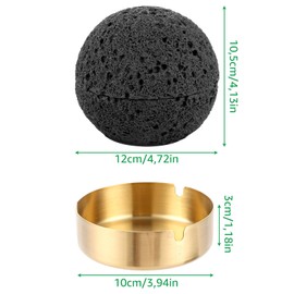 SHUESS Fashion Dustbin, Ashtray for Outdoor Use, Black, Premium Ashtray Made of Concrete, Concrete + Inner Cylinder Made of Metal, Easy to Clean, Dark Grey