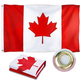 Fidqiog 3x5 Ft Canadian Flags, Screen Printed Maple Leaf Large Canadian Flag Outdoor Heavy Duty for Canada Day Decorations, Thick Polyester Durable Canada Flags for Home Garden Yard Decor