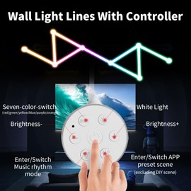KOBAIBAN Smart WiFi RGB LED Wall Light Lines 16M+ Color LED Dimmable Music Sync Gaming Room, Bedroom, Led Home Wall Decor Light Bars Kit Compatible with Alexa and Google Assistant (9 LED Light Lines)