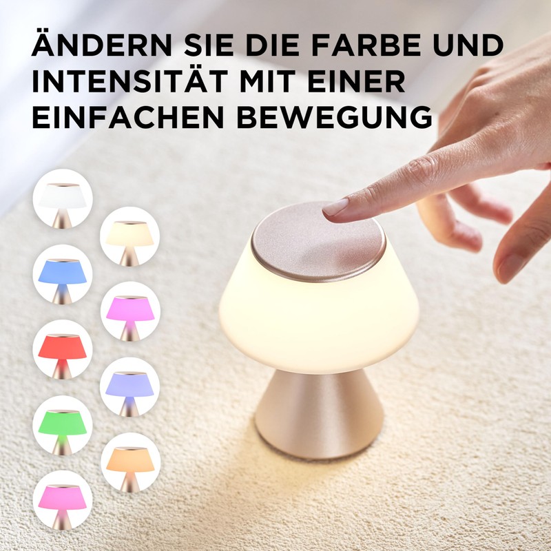 Lexon Luma M LED Desk Lamp, Wireless Table Lamp with