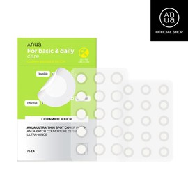 Anua Ultra-Thin Spot Cover Patch – 75 Hydrocolloid Patches in 2 Sizes (10mm & 12mm) with Soothing Centella Asiatica Extract & Aloe Vera for Blemish Care
