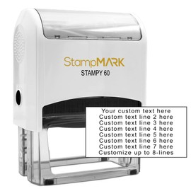 StampMark Customized Office Self Inking Stamp - Up to Eight Lines of Text - XX-Large - Choose from 15 Ink Colors